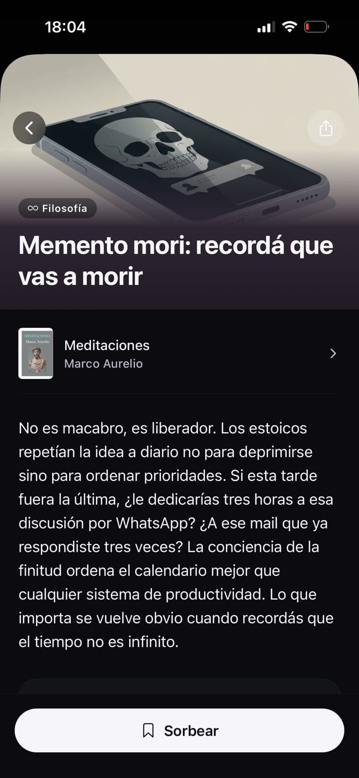 Detalle de idea en Sorbo